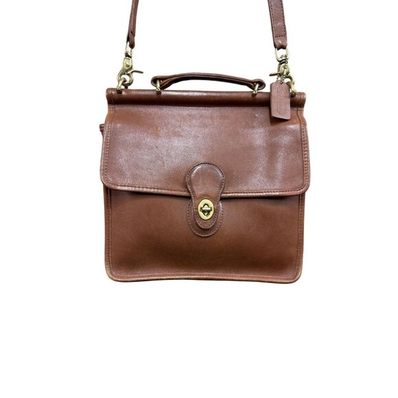 Vintage Coach Willis Bag Glovetanned Leather Satchel Crossbody - Picture 1 of 16